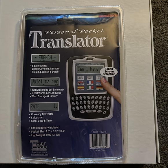 Personal Pocket Translator By Tech Tools 6 Languages. New - Picture 2 of 2